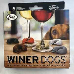WINER DOGS Weiner Dogs Dachshunds (6) Silicone Wine Markers GNO Drink Marker FUN